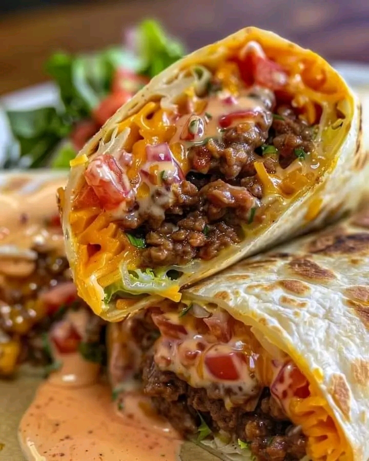 Cheesy Beef Burrito Wrap