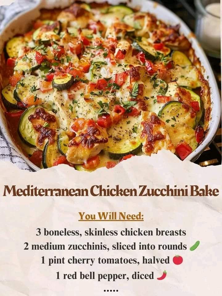 Mediterranean Chicken Zucchini Bake